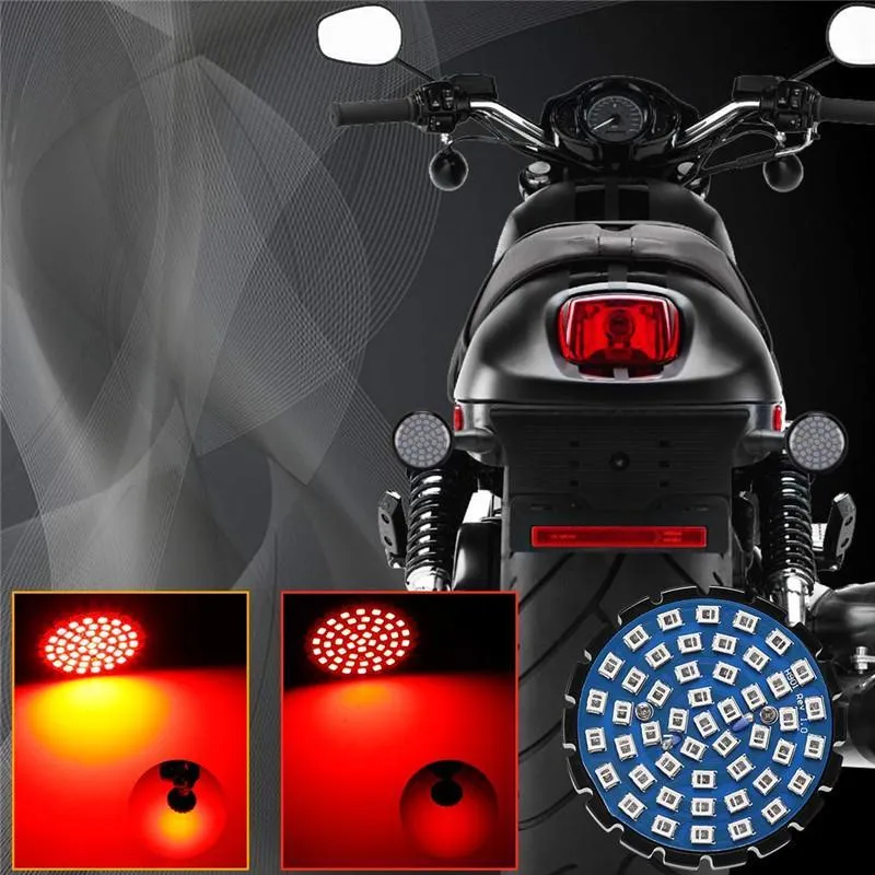 2'' Front LED Turn Signal & Running Light and Rear LED Brake Light With Dual Contact 1157 Base   Bracket Combo