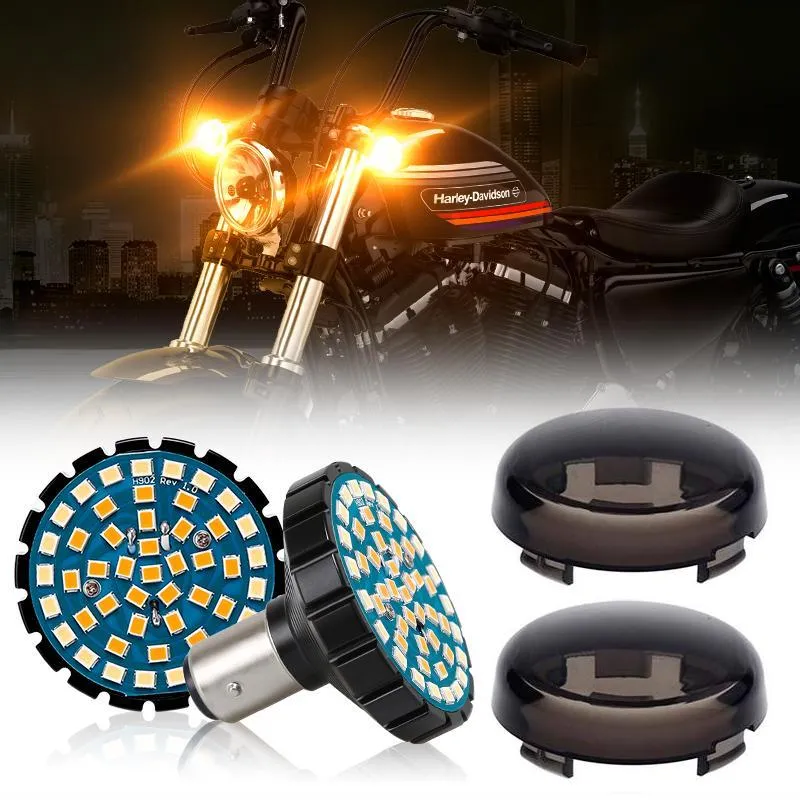 2'' Front LED Turn Signal & Running Light with 1157 Base   Rear LED Brake Light with 1156 Base   Bracket Combo