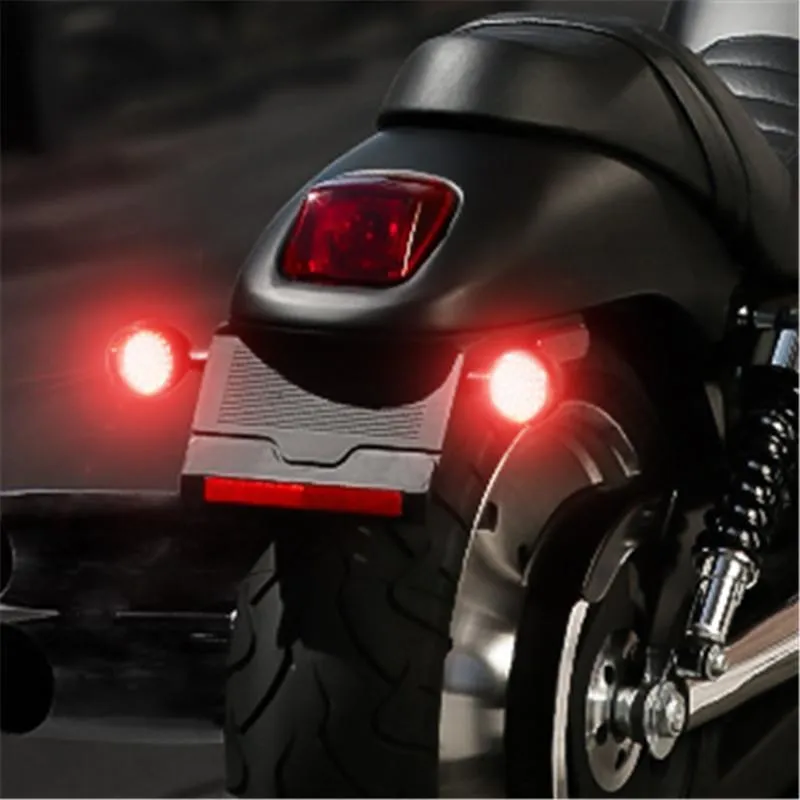 2'' Front LED Turn Signal & Running Light with 1157 Base   Rear LED Brake Light with 1156 Base   Bracket Combo