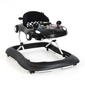 2-in-1 Foldable Baby Walker with Music Player & Lights-Black
