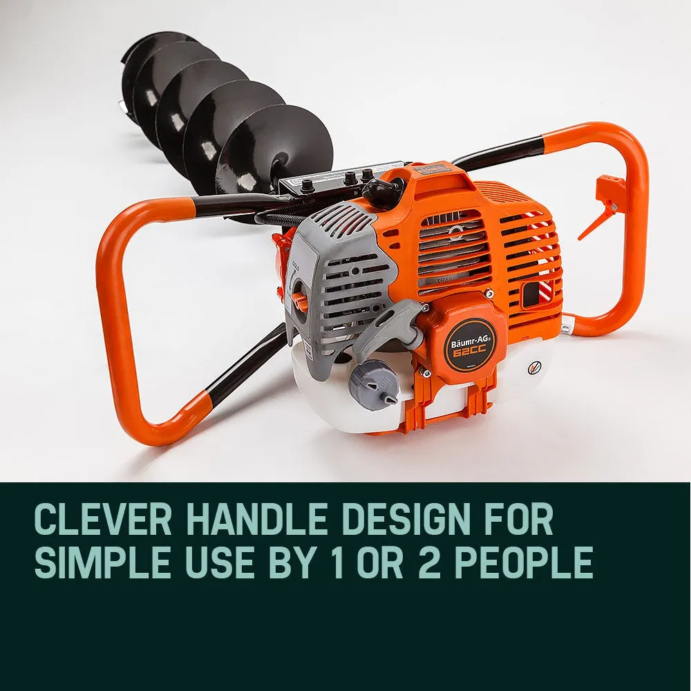 62cc Petrol Post Hole Digger, 1.4m Depth, Baumr-AG