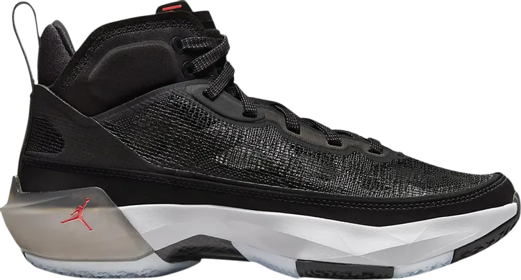 Air Jordan 37 GS Black Hot Punch Sneakers, black
