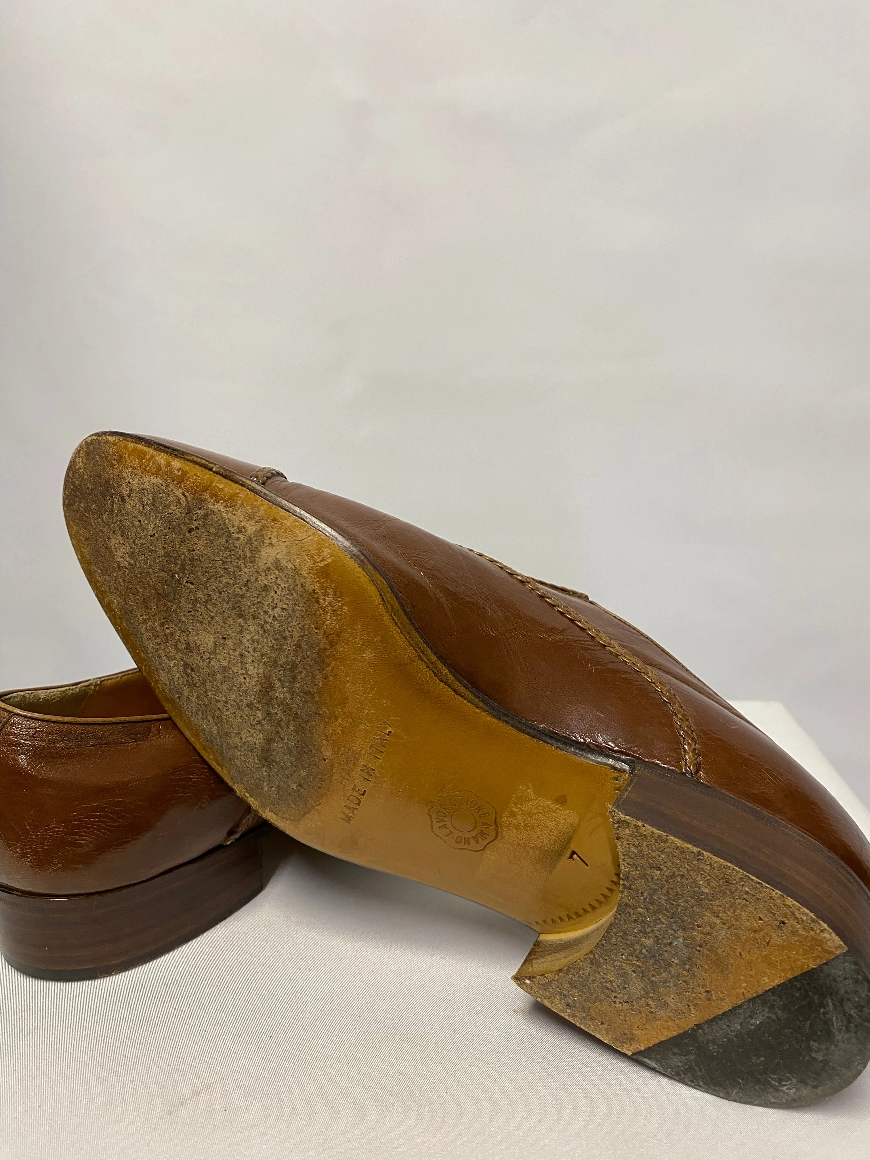 Artioli Brown Leather Slip On Loafer 7