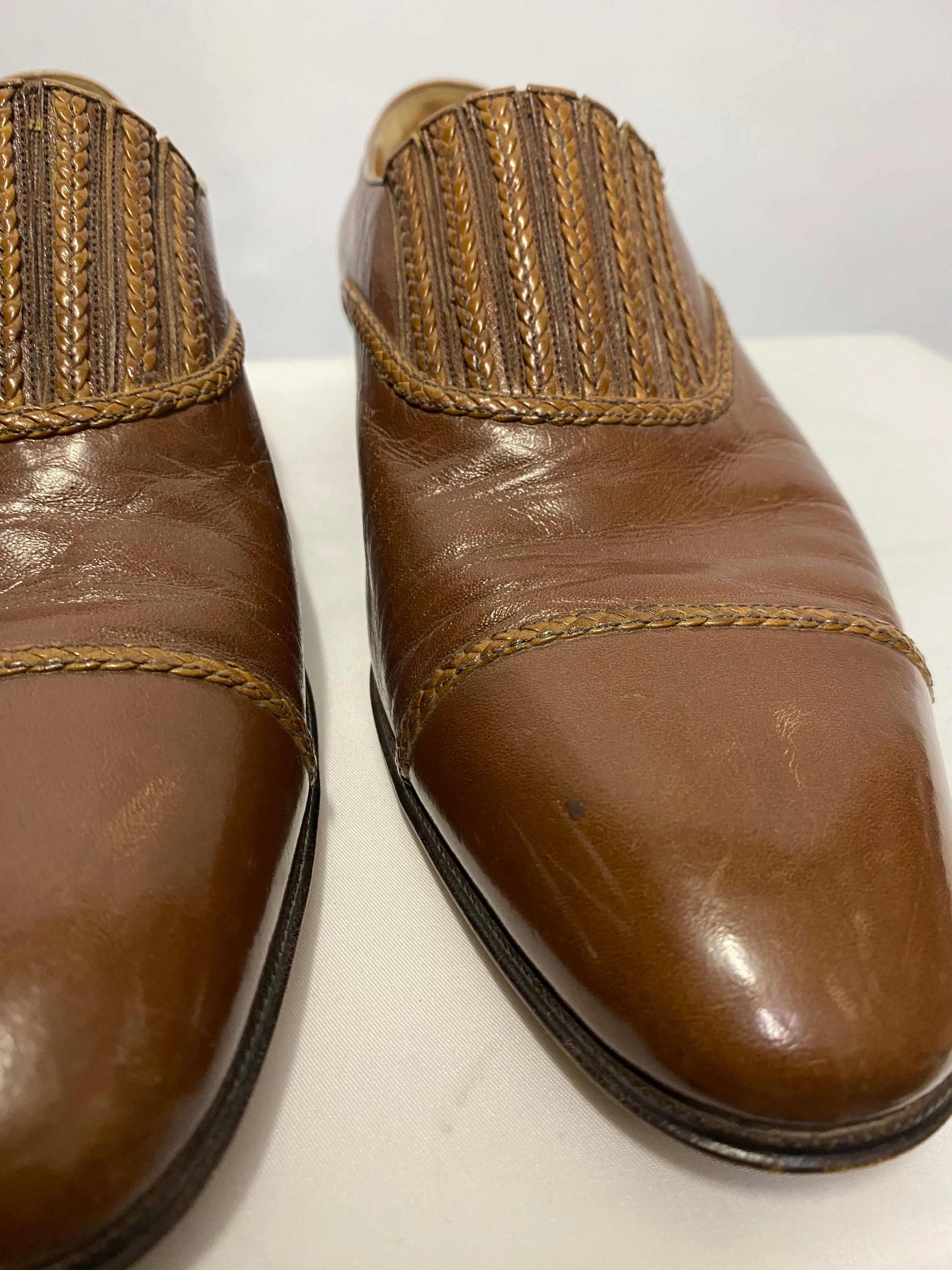 Artioli Brown Leather Slip On Loafer 7