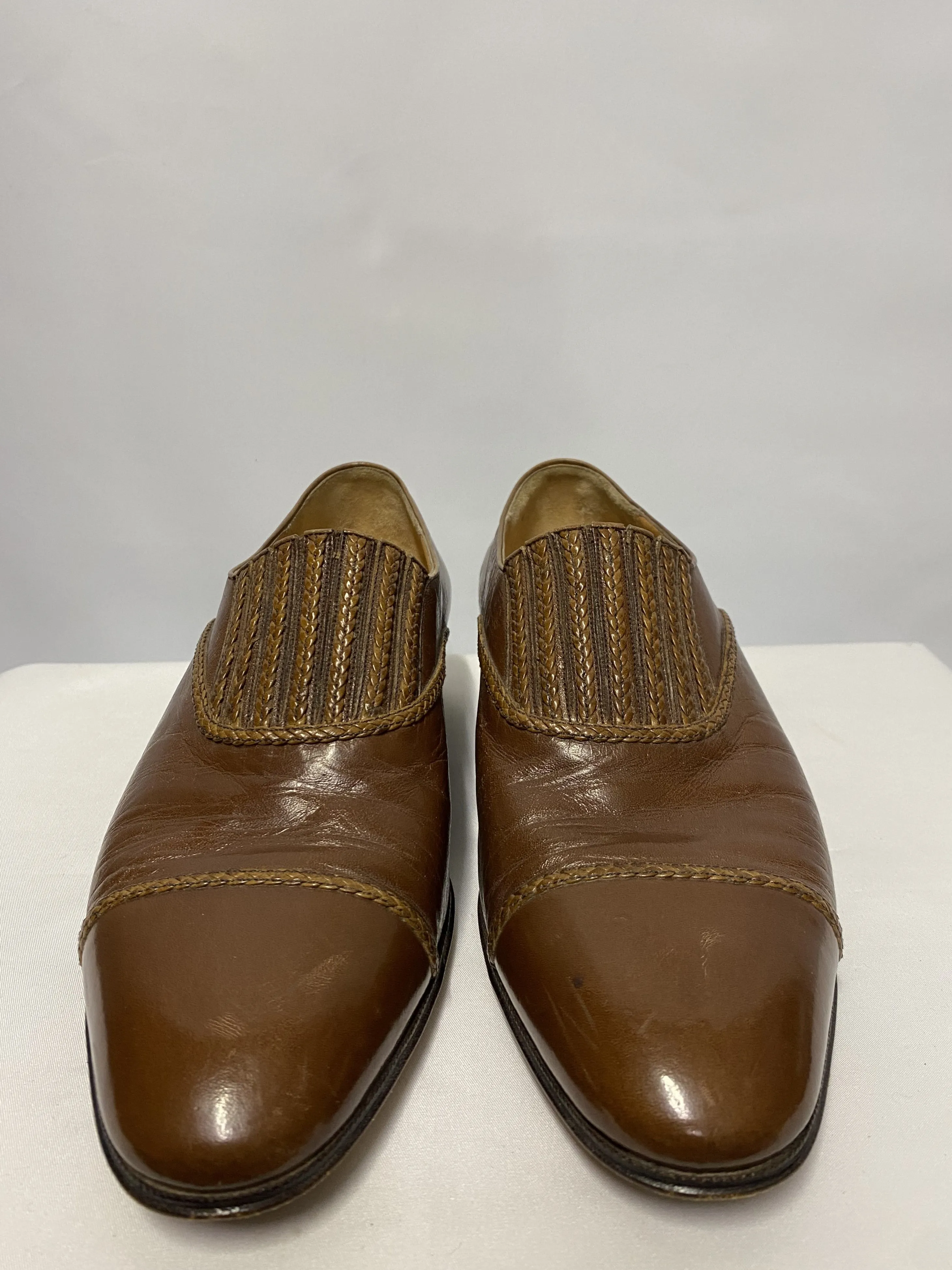 Artioli Brown Leather Slip On Loafer 7