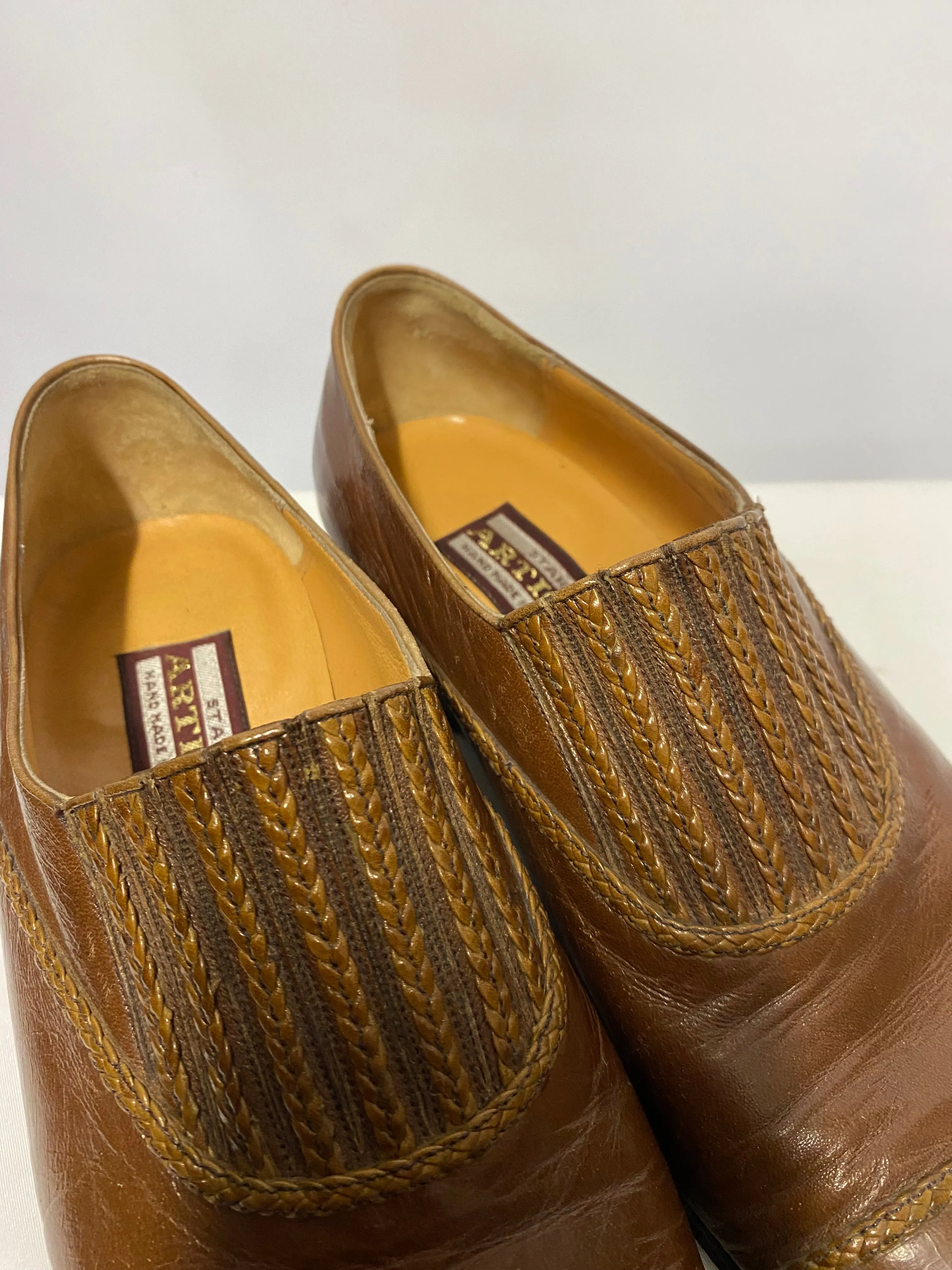Artioli Brown Leather Slip On Loafer 7