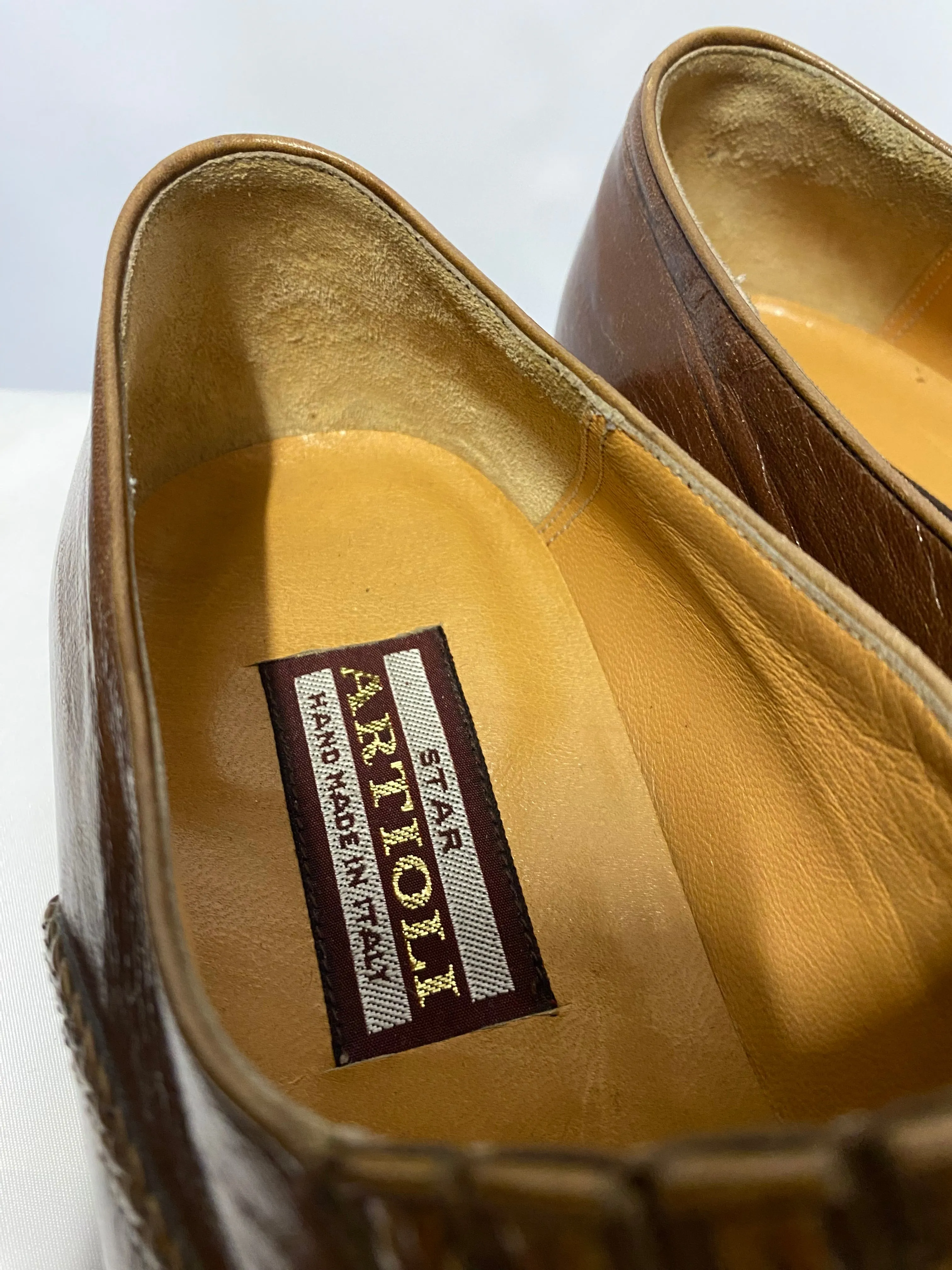 Artioli Brown Leather Slip On Loafer 7