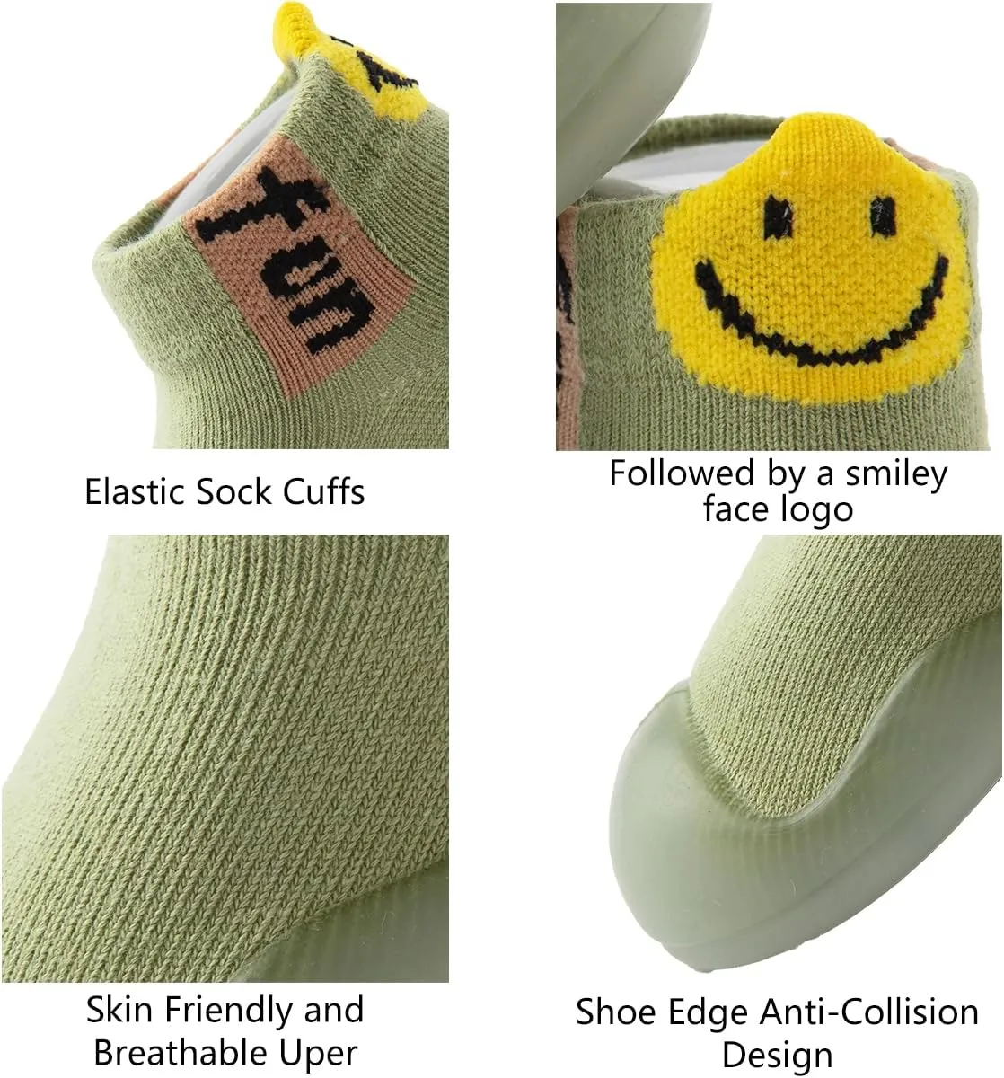 Baby Sock Shoes Boys Girls First Walking Shoes Non Slip Lightweight Toddler Infant Indoor Outdoor