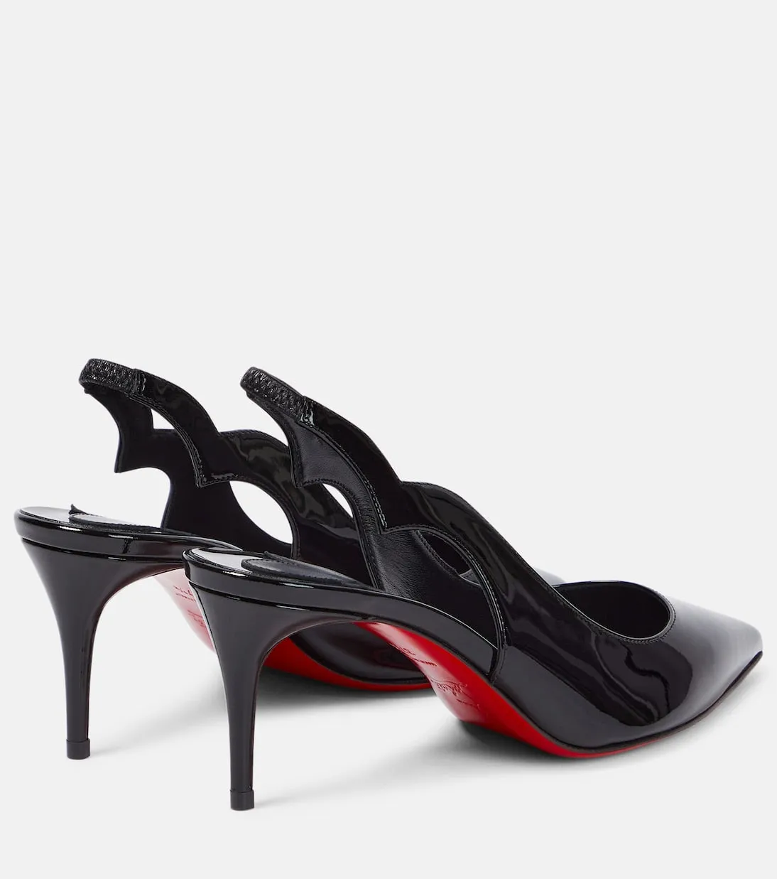 Christian Louboutin hot chick patent leather slingback heels, black