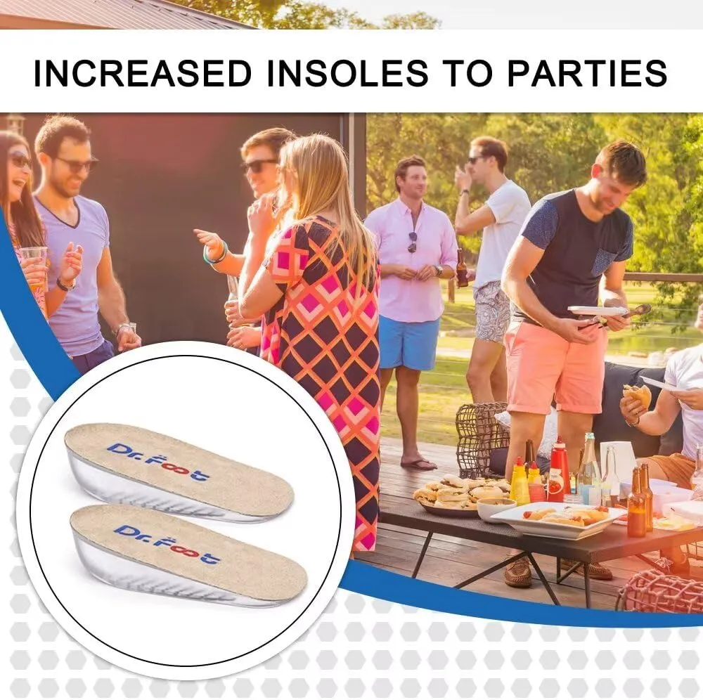 Dr.Foot Height Increase Insoles, Heel Cushion Inserts, Heel Lift Inserts for Leg Length Discrepancies