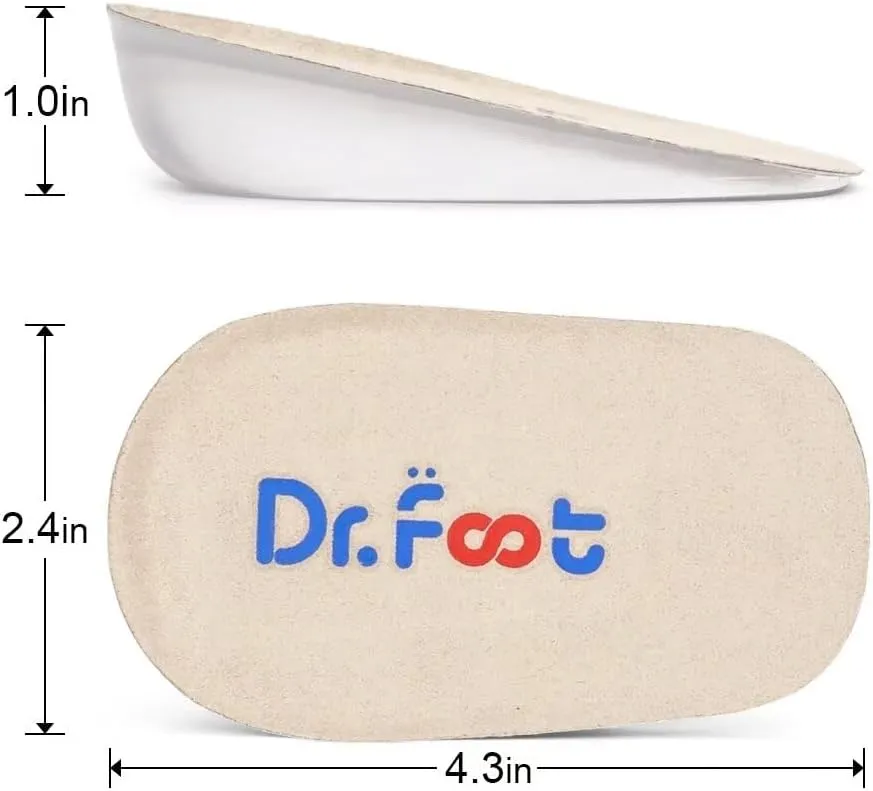 Dr.Foot Height Increase Insoles, Heel Cushion Inserts, Heel Lift Inserts for Leg Length Discrepancies