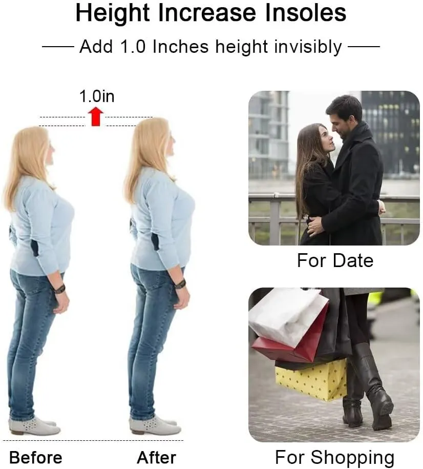 Dr.Foot Height Increase Insoles, Heel Cushion Inserts, Heel Lift Inserts for Leg Length Discrepancies