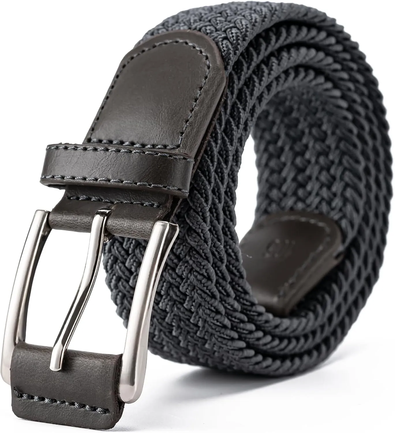 Mens Belt, Canvas Elastic Fabric Woven Stretch Multicolored Braided Belts for Golf Casual Pants Shirts Jeans