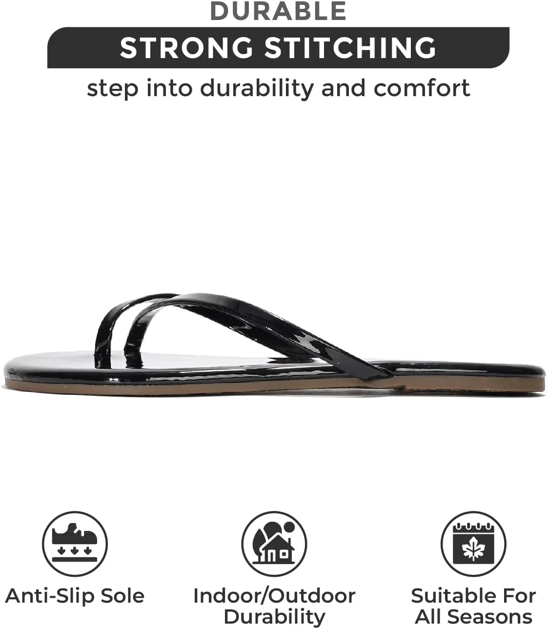 Project Cloud Flip Flops for Women - Memory Foam Flats Summer Sandals for Women 2025 - Vegan Leather Lightweight Womens Sandals Summer Beach Essentials Slides