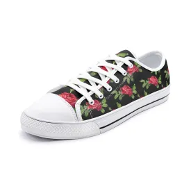 Rose Print Unisex Low Top Canvas Shoes
