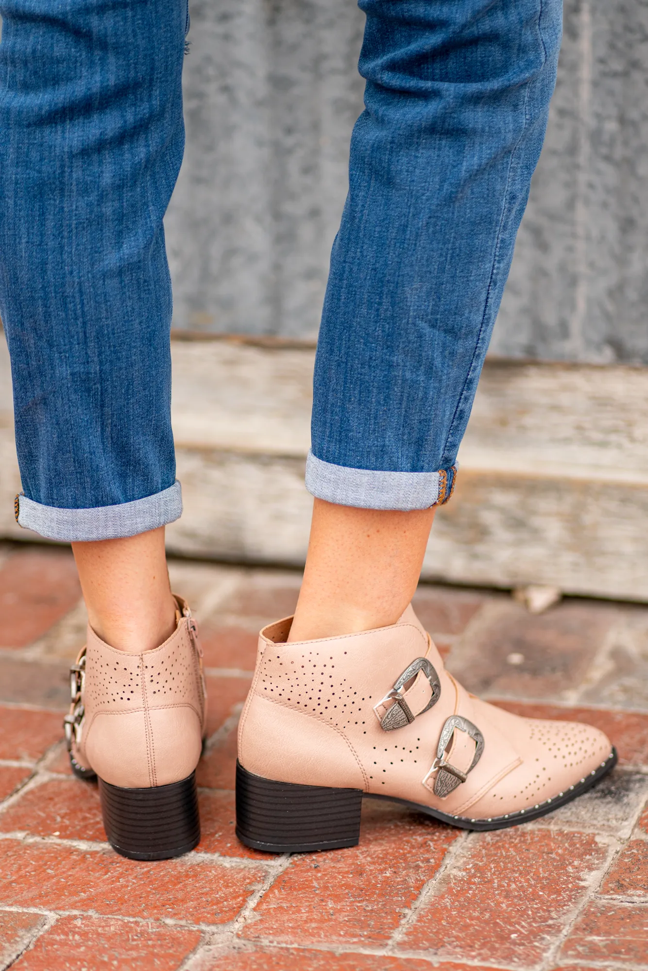 Wasco Double Buckle Studded Western Bootie