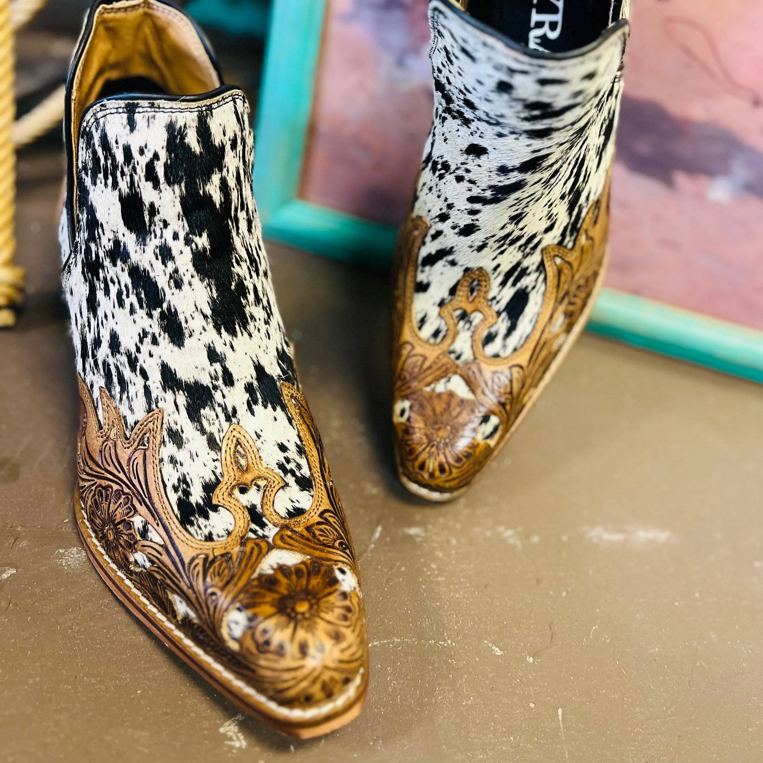 West Street Hand Tooled Western Booties