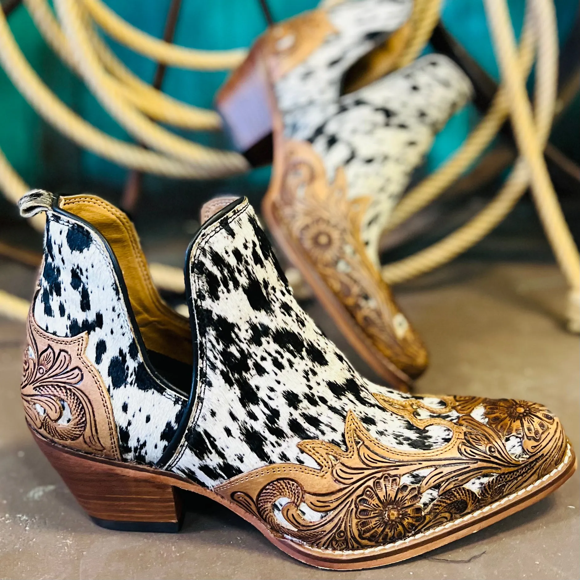 West Street Hand Tooled Western Booties